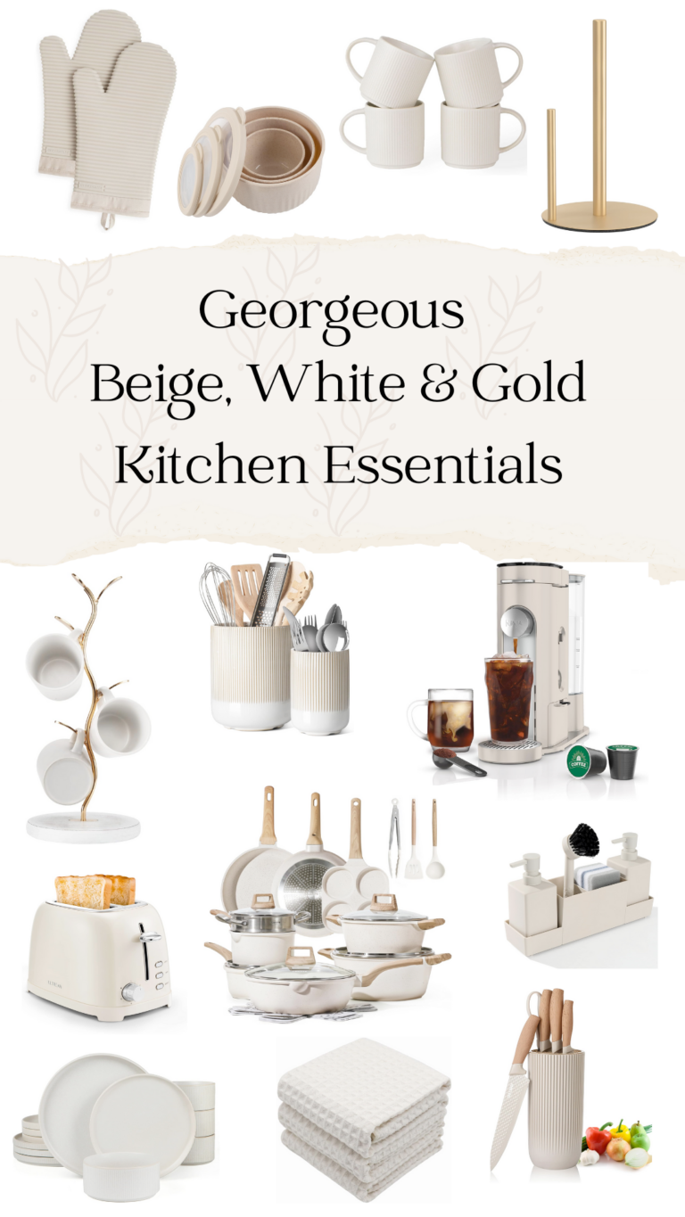 Beige, White & Gold Kitchen Essentials