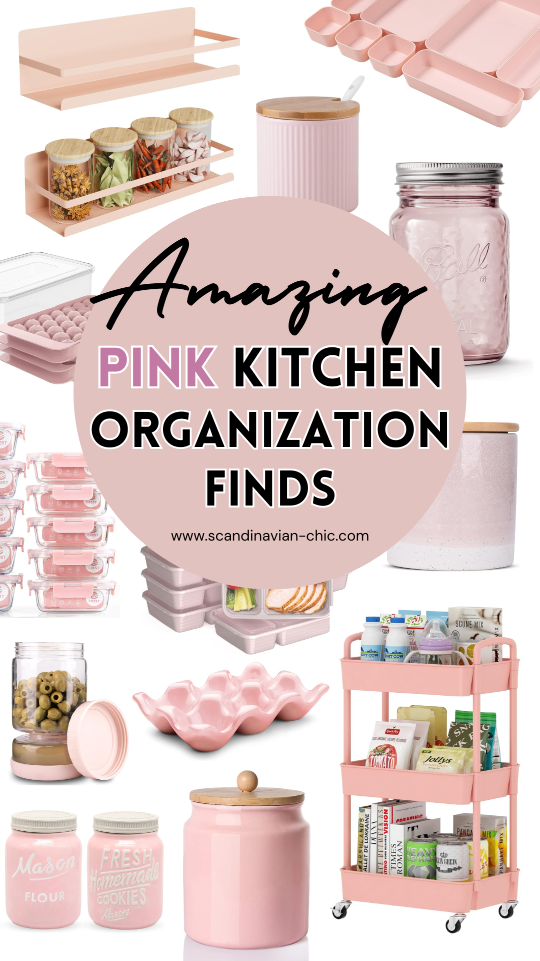 Pink Kitchen Organization